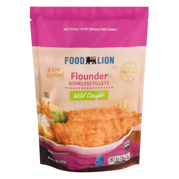 Wild Caught Boneless Flounder Fillets Frozen