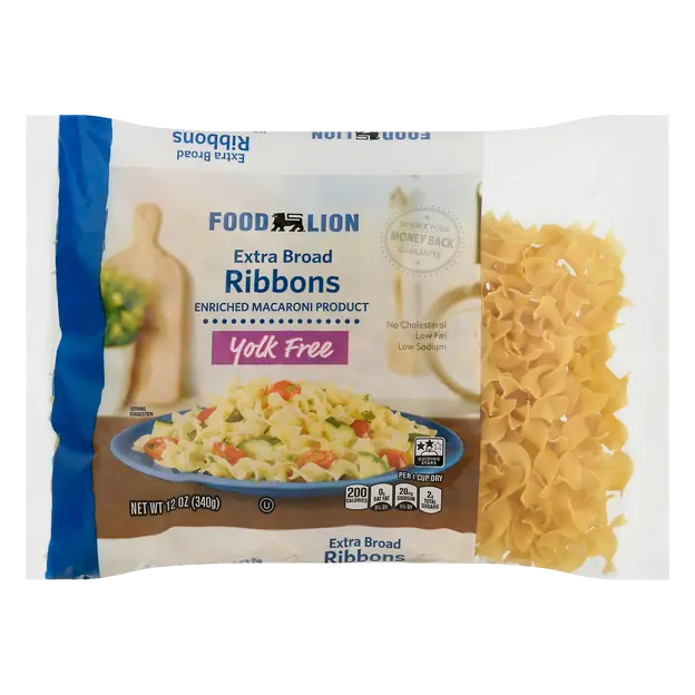 Yolk Free Extra Broad Ribbons (Egg White Noodles)