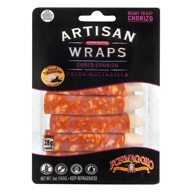 Artisan Wraps Cured Chorizo Wrapped Around Fresh Mozzarella