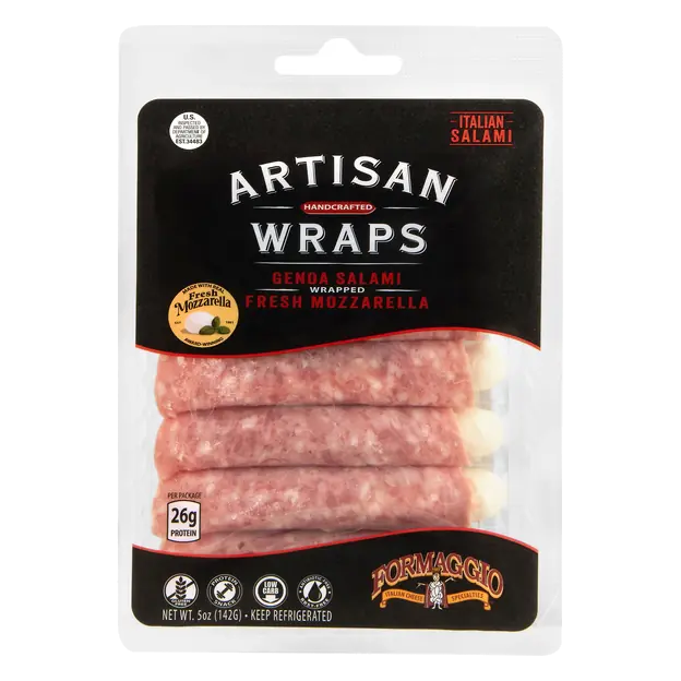 Artisan Wraps Genoa Salami Wrapped Fresh Mozzarella