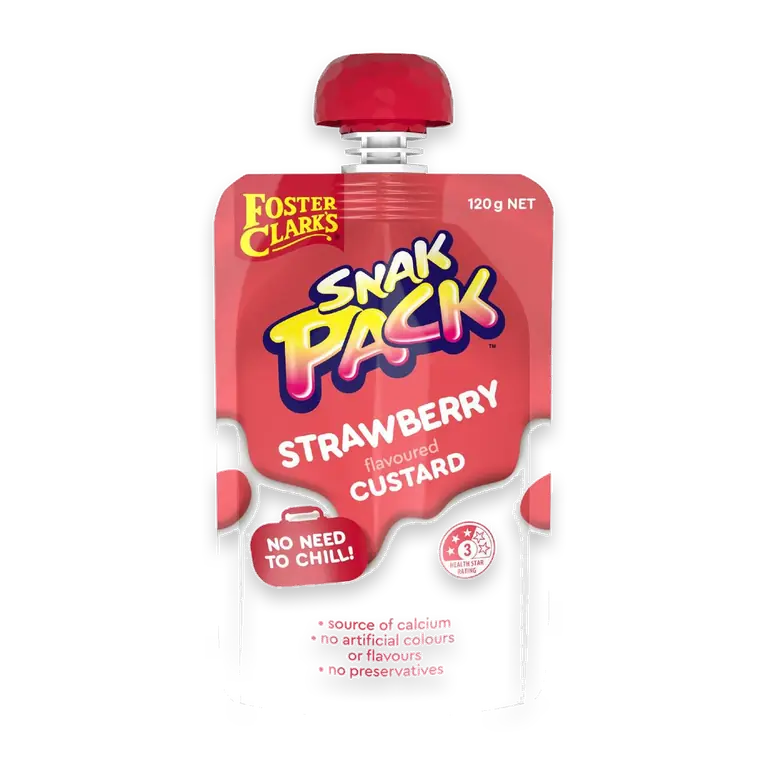 Snak Pack Strawberry Flavoured Custard Pouch