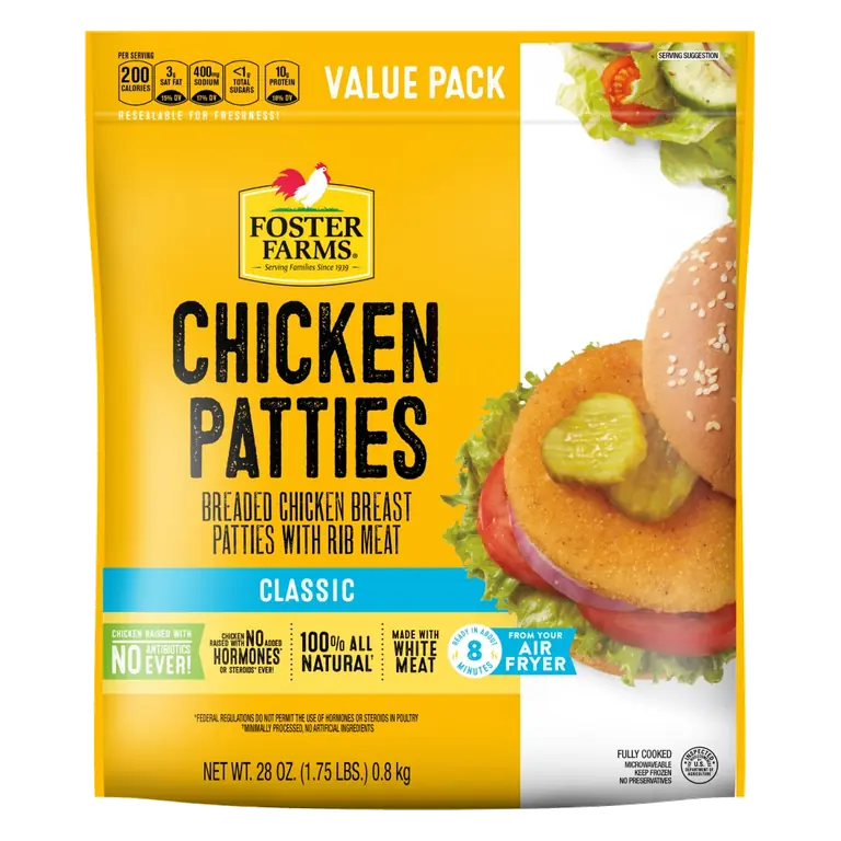 Classic Chicken Patties Breaded Chicken Breast Patties with Rib Meat