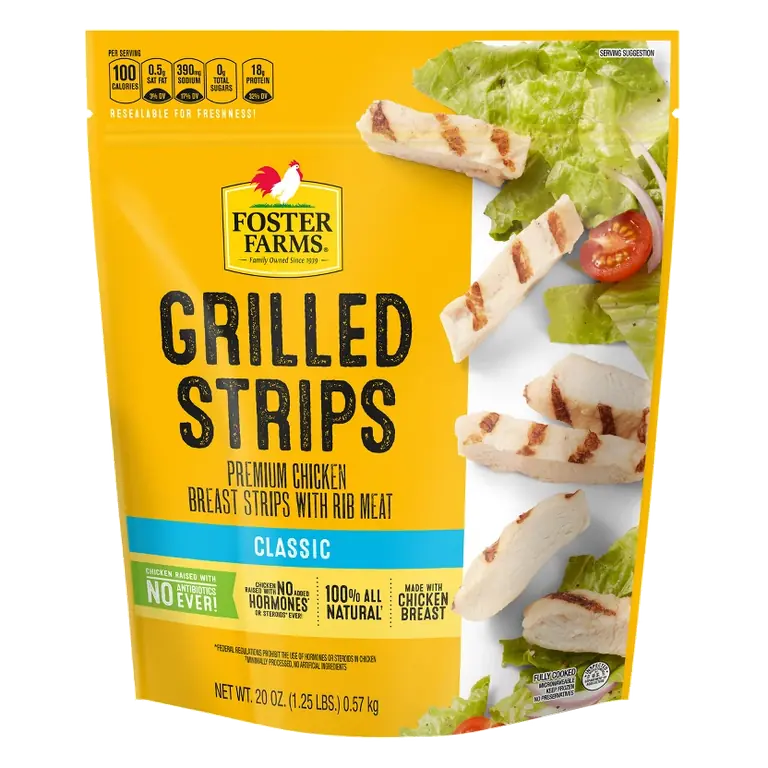 Foster Farms Grilled Chicken Breast Strips - Frozen - 20oz