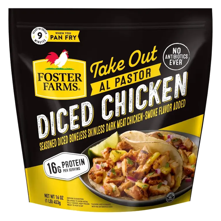 Foster Farms Take Out Al Pastor Diced Chicken, 16oz
