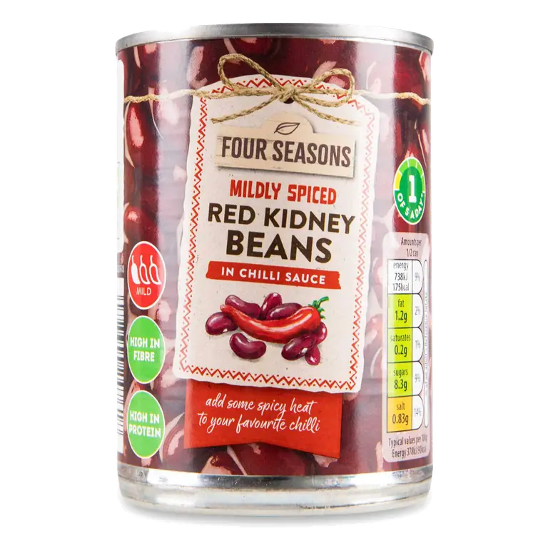 Midly Spiced Red Kidney Beans in Chilli Sauce