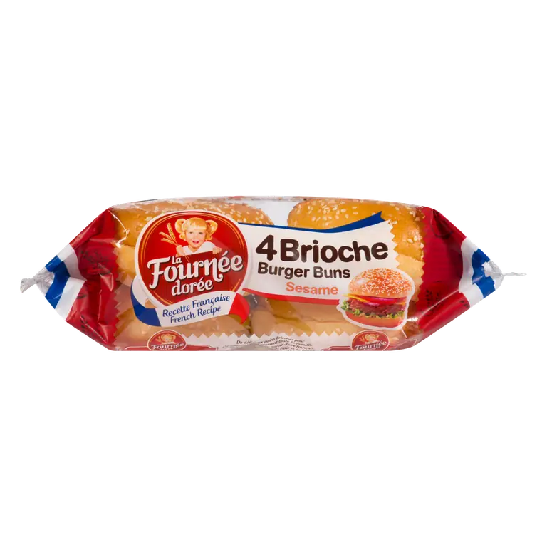 Brioche Burger Buns Sesame 4 Pack 200 g (frozen)