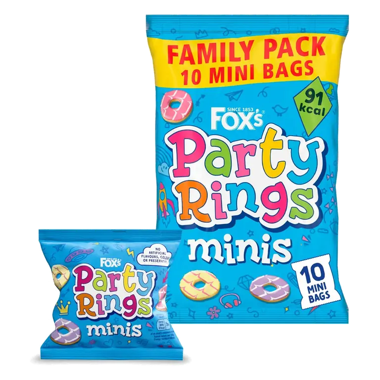 Biscuits Party Rings Minis 10 Snack Bags