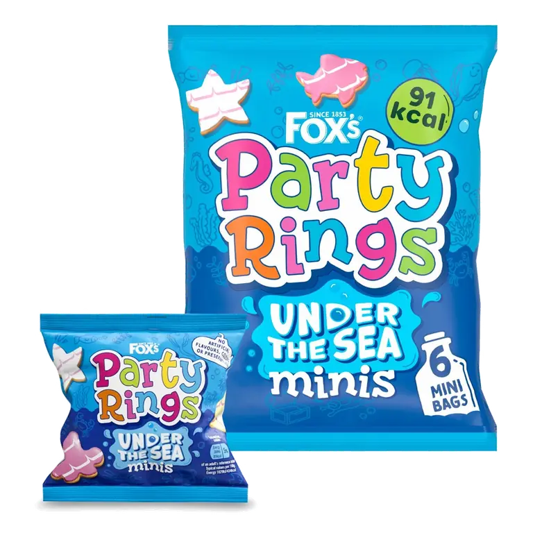 Biscuits Party Rings Minis Under The Sea 6 Snack Bags