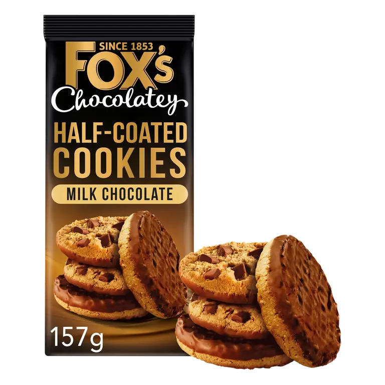 Fox's Chocolatey Half-Coated Cookies Milk Chocolate 157g