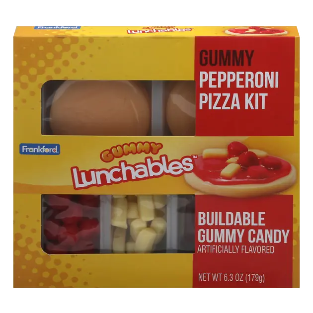 Frankford Lunchables Buildable Gummy Candy Pepperoni Pizza Kit 1 ea