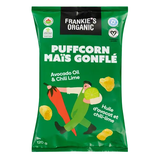 Frankie's Organic Puffcorn Avocado Oil & Chili Lime 120 g