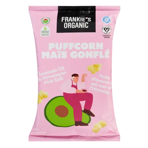 Organic Puffcorn Avocado Oil & Himalayan Pink Salt 120 g