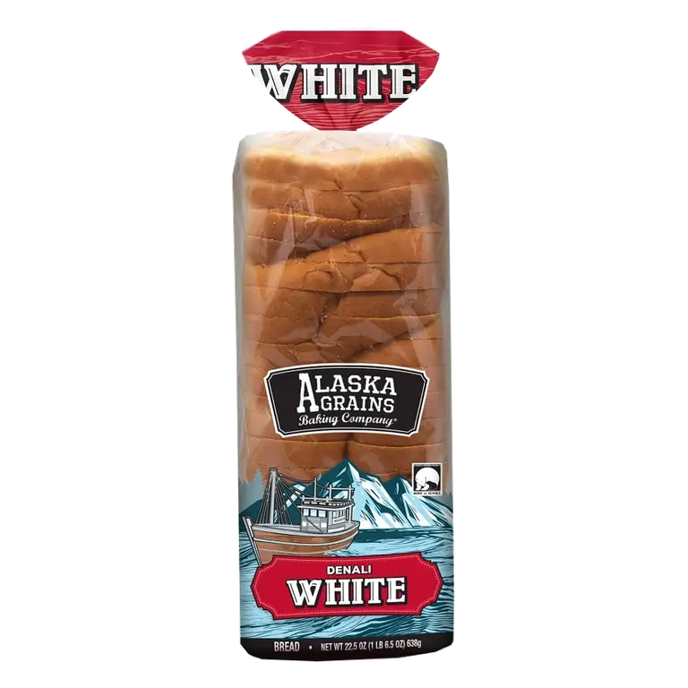 Alaska Grains Denali White Bread, 22.5oz: No High Fructose Corn Syrup