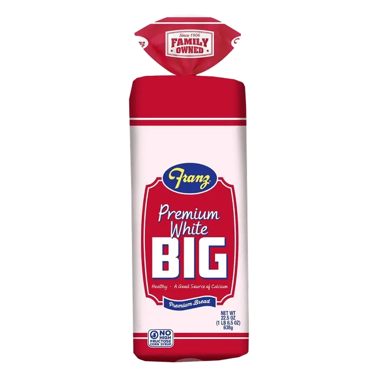 Franz Big White Premium Sandwich Bread, 22.5oz: No High Fructose Corn Syrup
