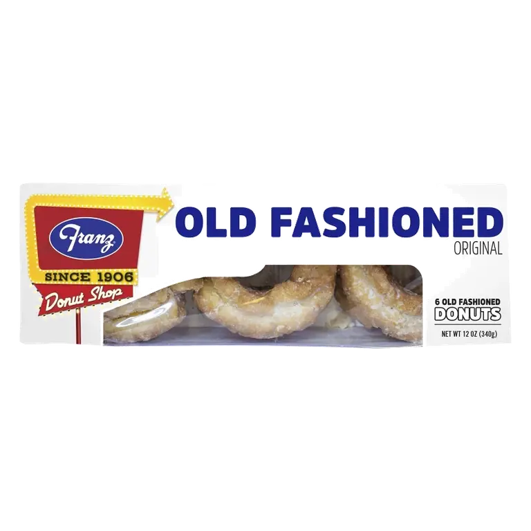 Franz Old Fashioned Donut, 6ct/12oz: Glazed, No Filling