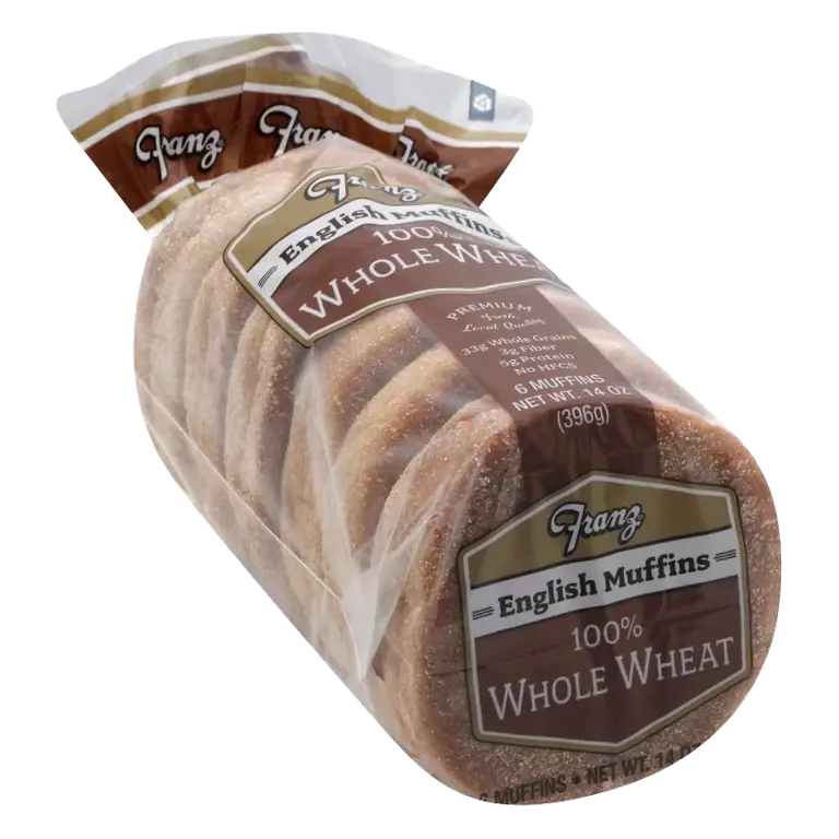 Franz Vegan 100% Whole Wheat English Muffins, 14oz/6ct