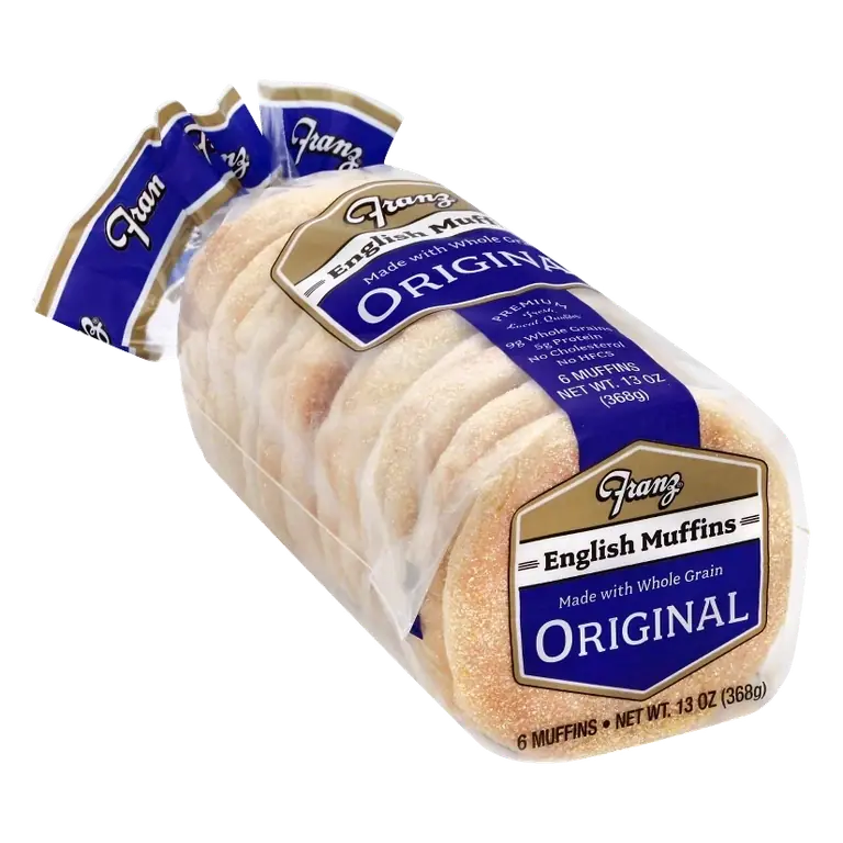Franz Vegan Original English Muffins, 13oz/6ct: Whole Grain