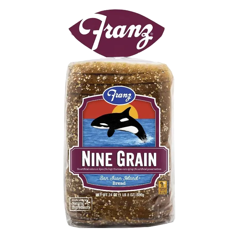 Franz San Juan Island Nine Grain Sandwich Bread, 26oz: 100 Percent Whole Grain