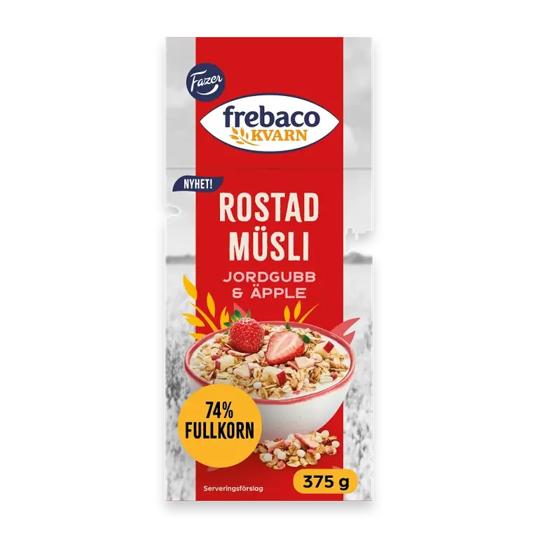 Rostad Müsli Jordgubb & Äpple 375g