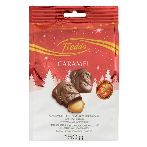 Milk Chocolate Santa Faces Bag Caramel 150 g