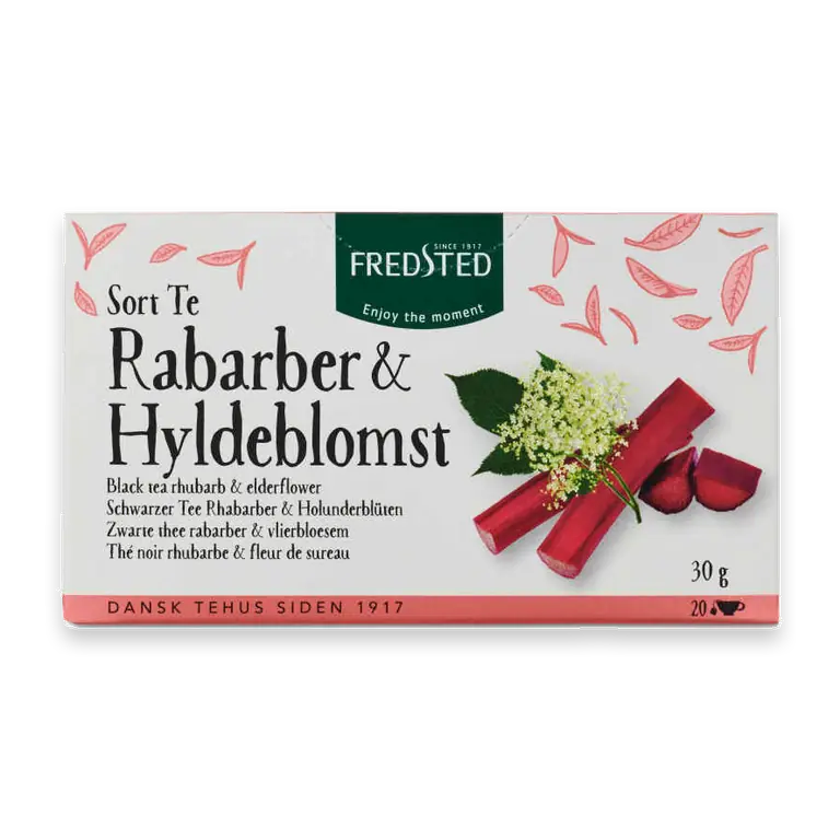 Svart te Rabarber & fläder 20-pack Eko