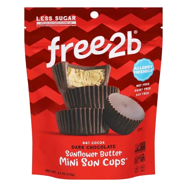 Dark Chocolate 66% Cocoa Sunflower Butter Mini Sun Cups
