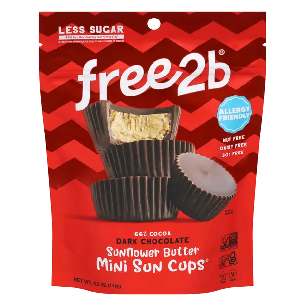 Gluten & Dairy Free Mini Sunflower Butter Dark Chocolate Candy Cups