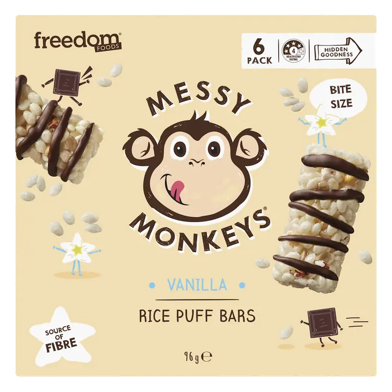 Messy Monkeys Rice Puff Bars Vanilla