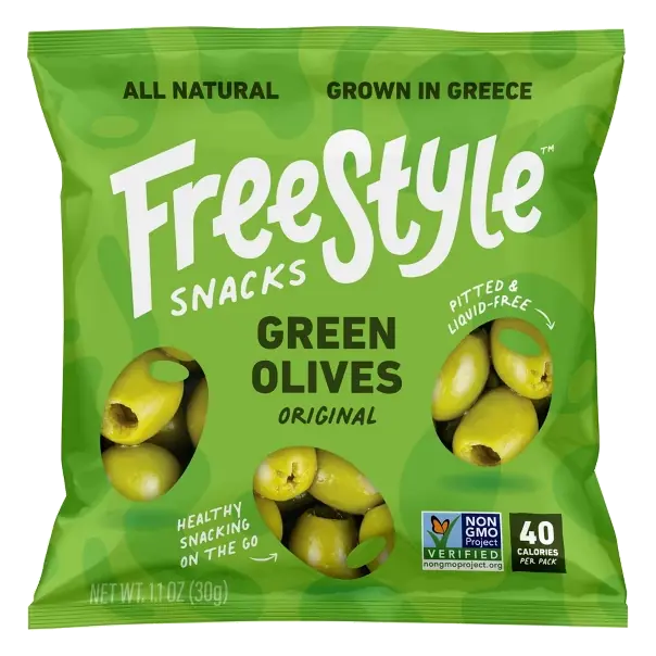 Freestyle Snacks Original Green Olives, 1.1oz