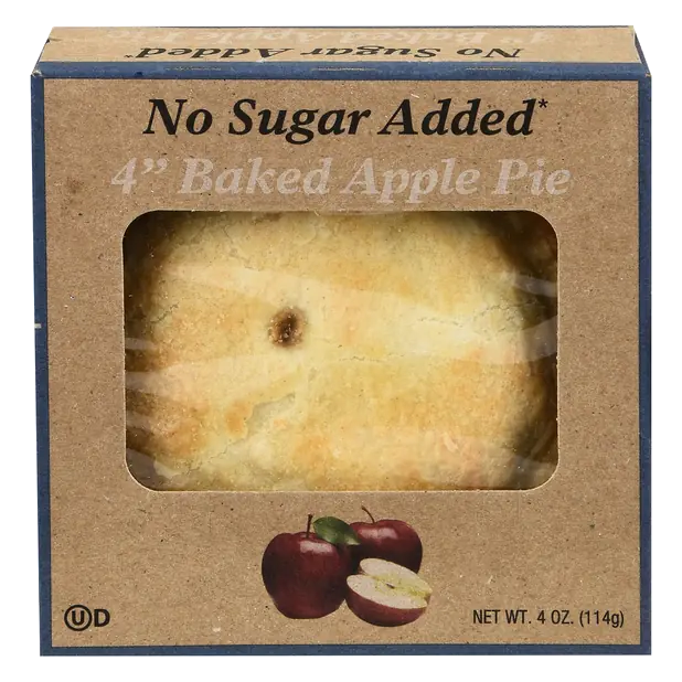 No Sugar Added Baked Apple Pie 4 Inch
