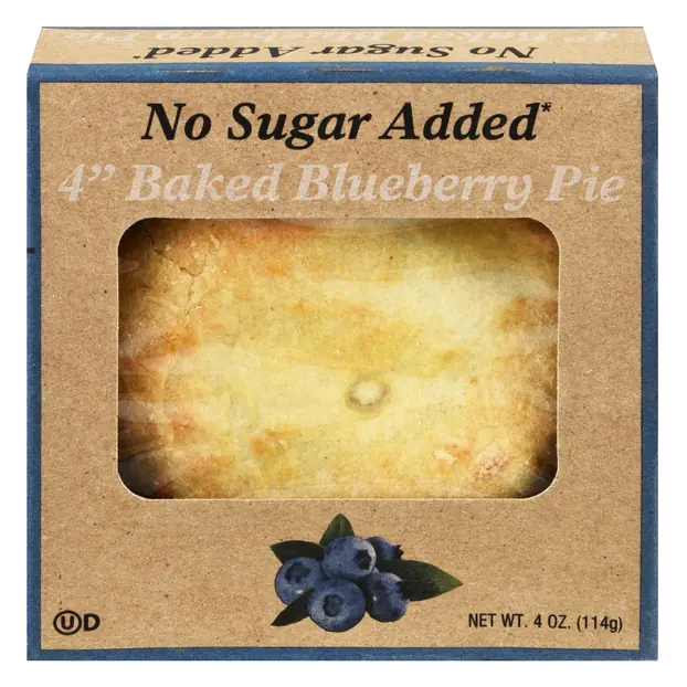 No Sugar Added Baked Blueberry Pie 4 Inch