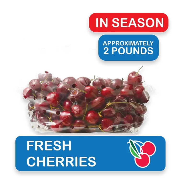 Fresh Red Cherries in Bag