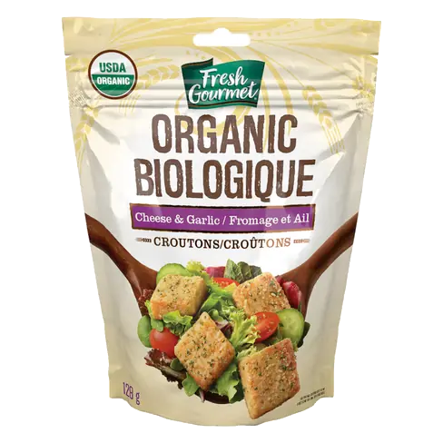 Organic Croutons Cheese & Garlic 128 g