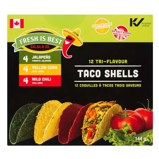Gluten-Free Tri-Flavour Taco Shells 144 g