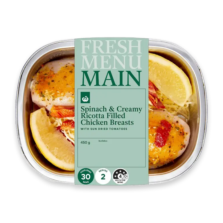 Spinach & Creamy Ricotta Filled Chicken Breasts