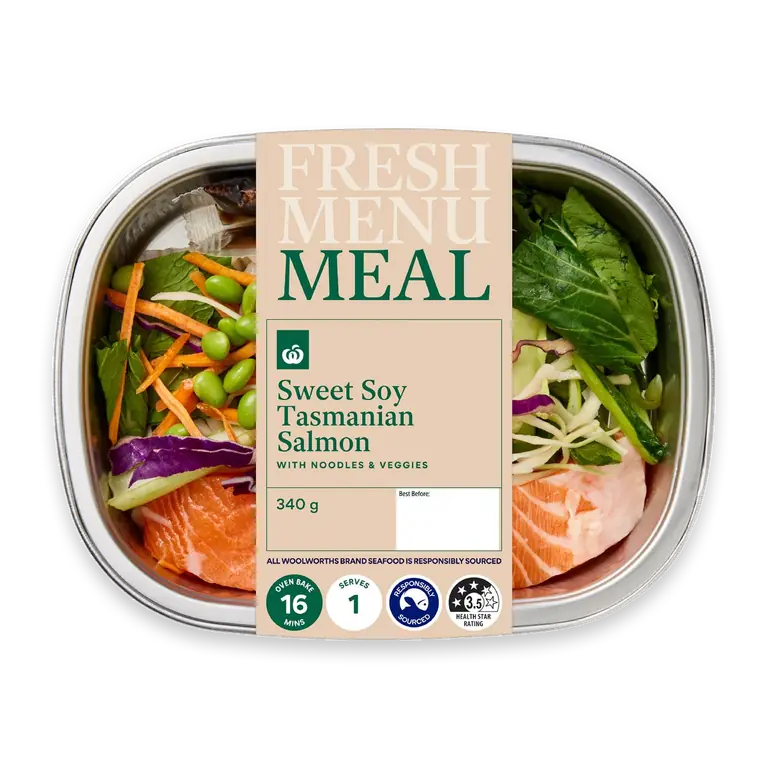Sweet Soy Australian Salmon With Noodles & Veg