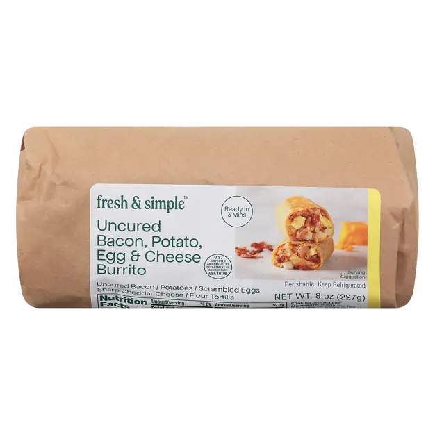 Bacon Potato Egg & Cheese Burrito Refrigerated