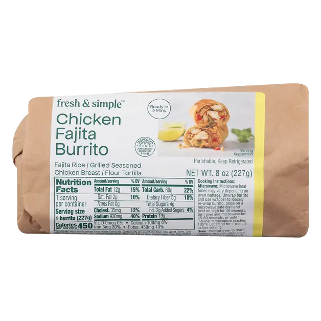 Chicken Fajita Burrito Refrigerated
