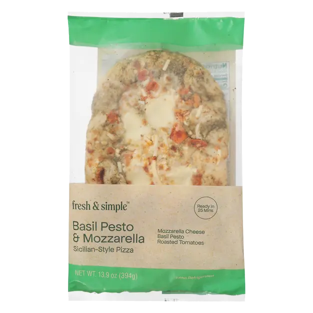 Sicilian Style Basil Pesto & Mozzarella Pizza Refrigerated
