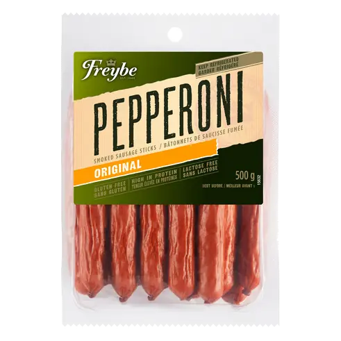 Gluten-Free Smoked Sausage Sticks Pepperoni Original 500 g