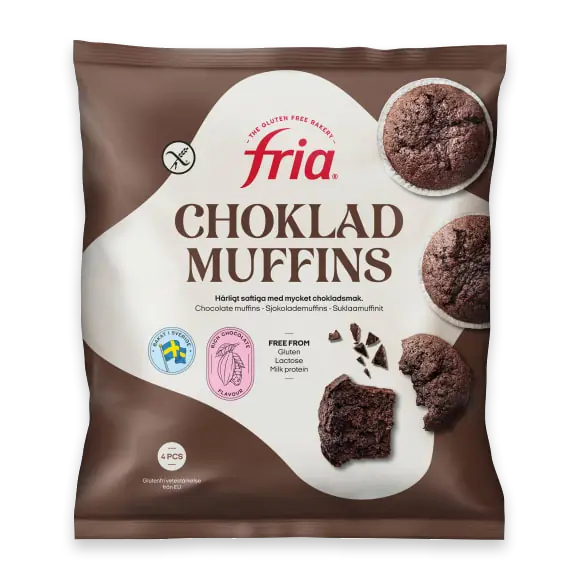 Chokladmuffins Glutenfria Frysta/4-pack
