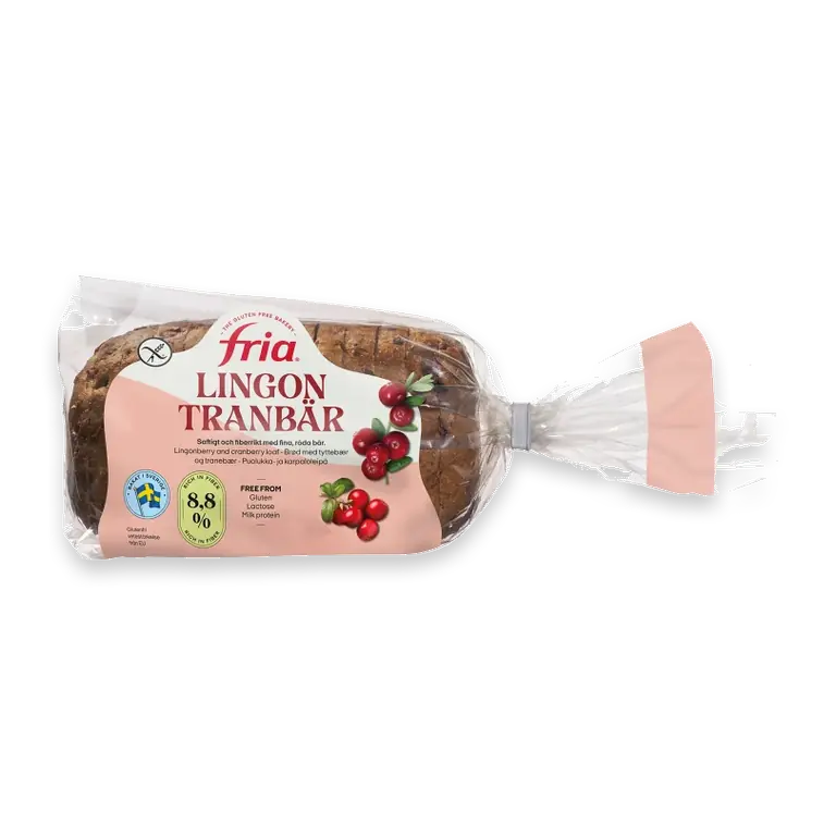Lingon & Tranbärbröd Glutenfri Fryst 500g