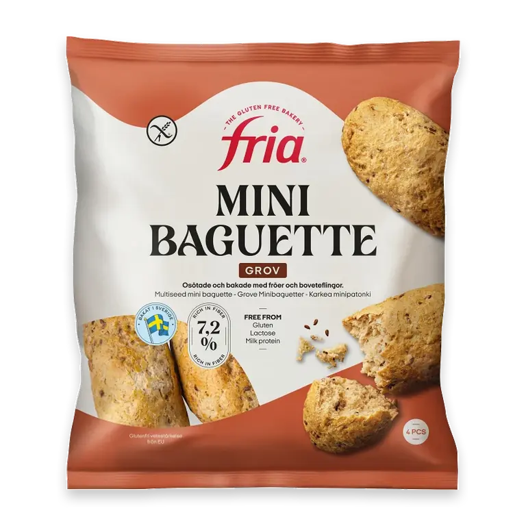 Minibaguett grov Glutenfri Mjölkfri Fryst 280g