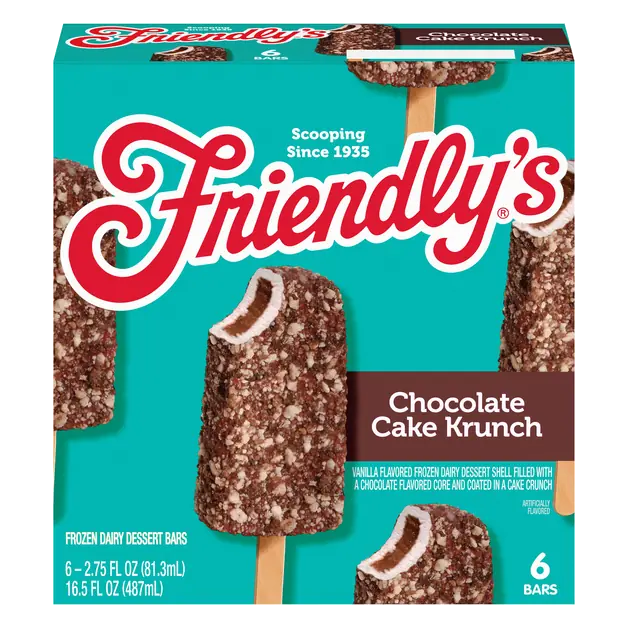 Chocolate Cake Krunch Frozen Dairy Dessert Bars - 6 ct