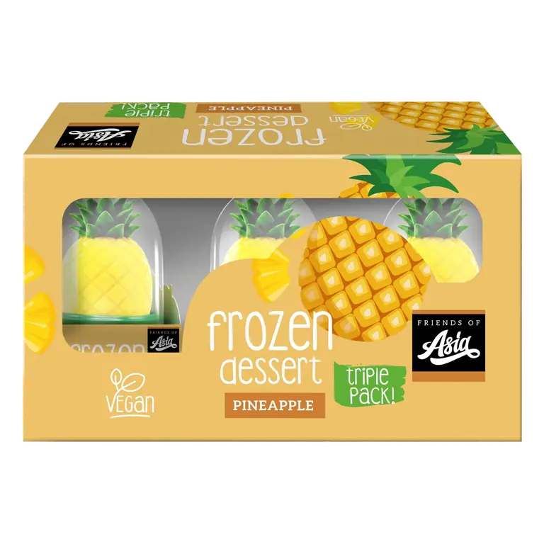 Friends of Asia Frozen Dessert Pineapple Triple Pack 3 x 90 ml = 270 ml