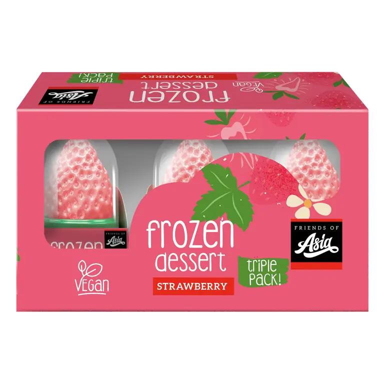 Friends of Asia Frozen Dessert Strawberry Triple Pack 3 x 90 ml = 270 ml