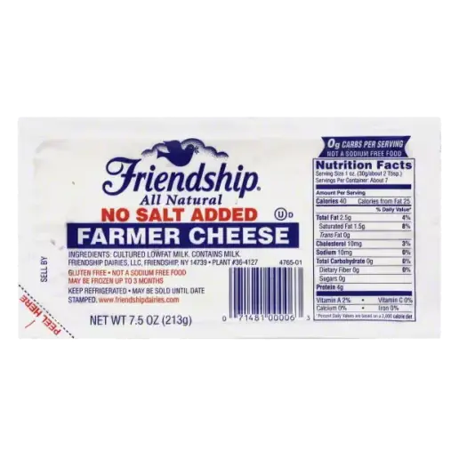 Farmer Cheese- No Salt Added