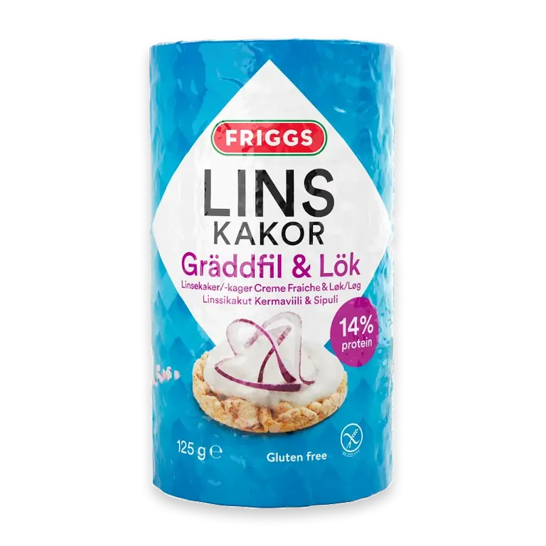 Linskakor Gräddfil & Lök Glutenfri 125g
