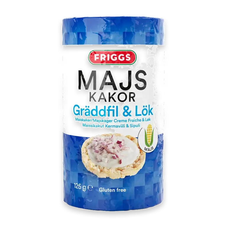 Majskakor Gräddfil & lök 125g