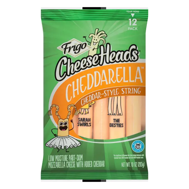 Cheese Heads Cheddarella Cheddar-Style String Cheese - 12 ct